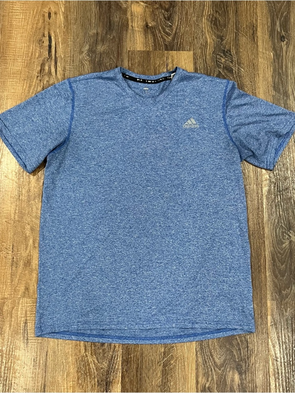 Adidas Climalite Heather Blue Training T-Shirt Logo Mens Size Large
